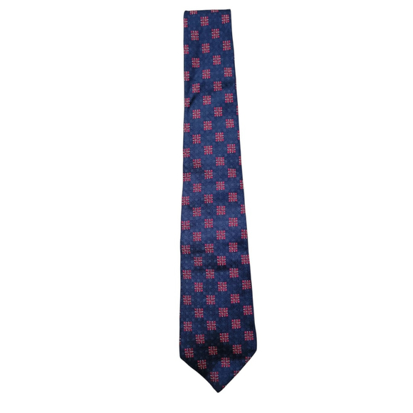 Burberry London Men's Geometric Hand Sewn Silk Neck Tie Width 3" - Picture 1 of 5